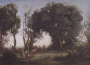 Jean Baptiste Camille  Corot Une matinee (mk11) oil on canvas